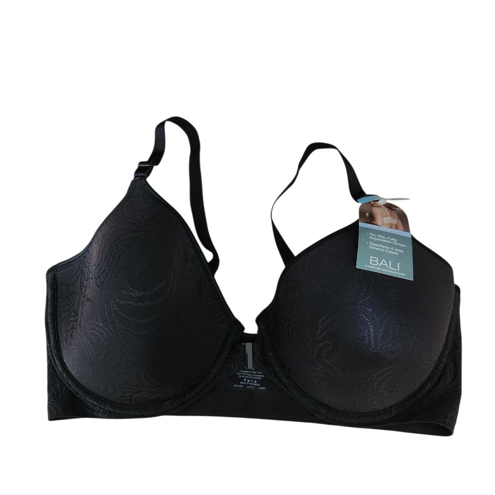 Bali Comfort Revolution Front-Close Bra Black 42C DF3P66 Seamless Stretch